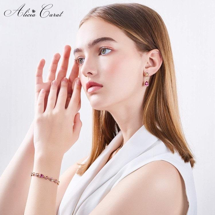 Bracelet Or Femme Rose Éternelle Cristaux de Swarovski