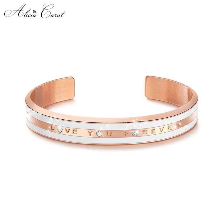 Bracelet Or Rose Femme I Love You Forever