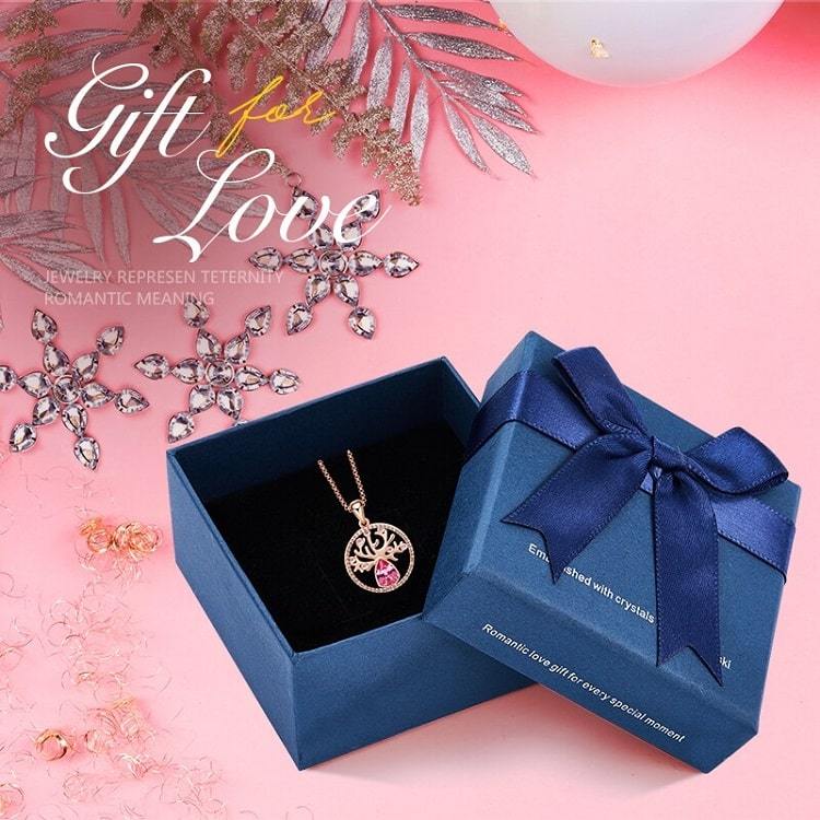 Collier Arbre de Vie Or et Strass Cadeau