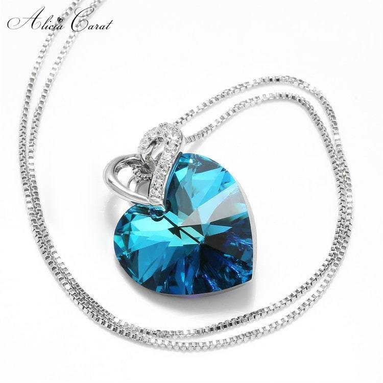 Collier Cœur Suspendu Cristal de Swarovski