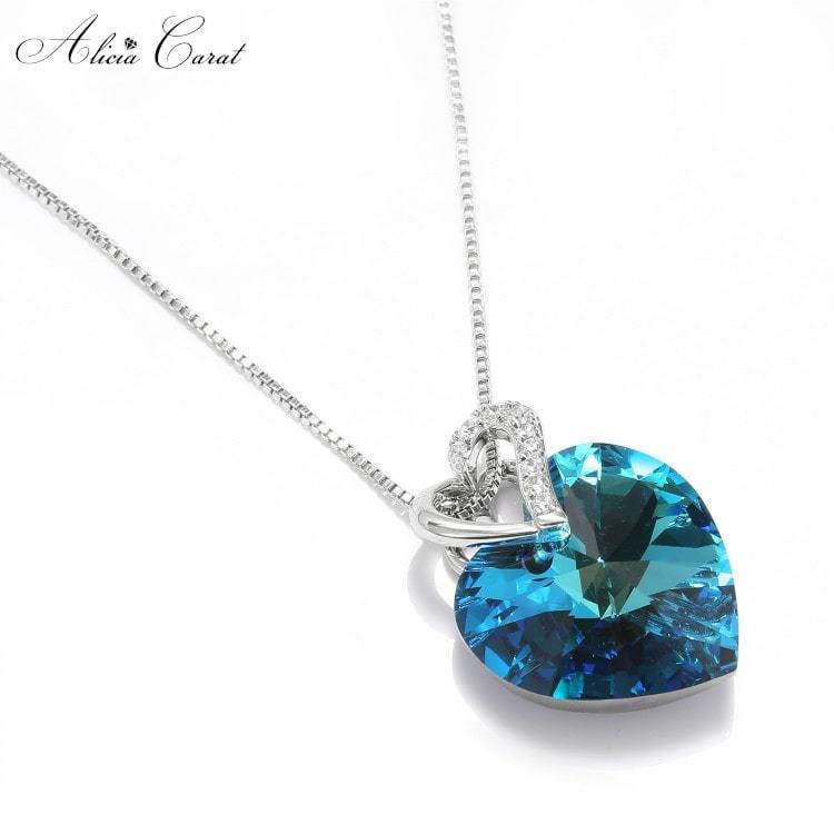 Collier Cœur Suspendu Cristaux Swarovski