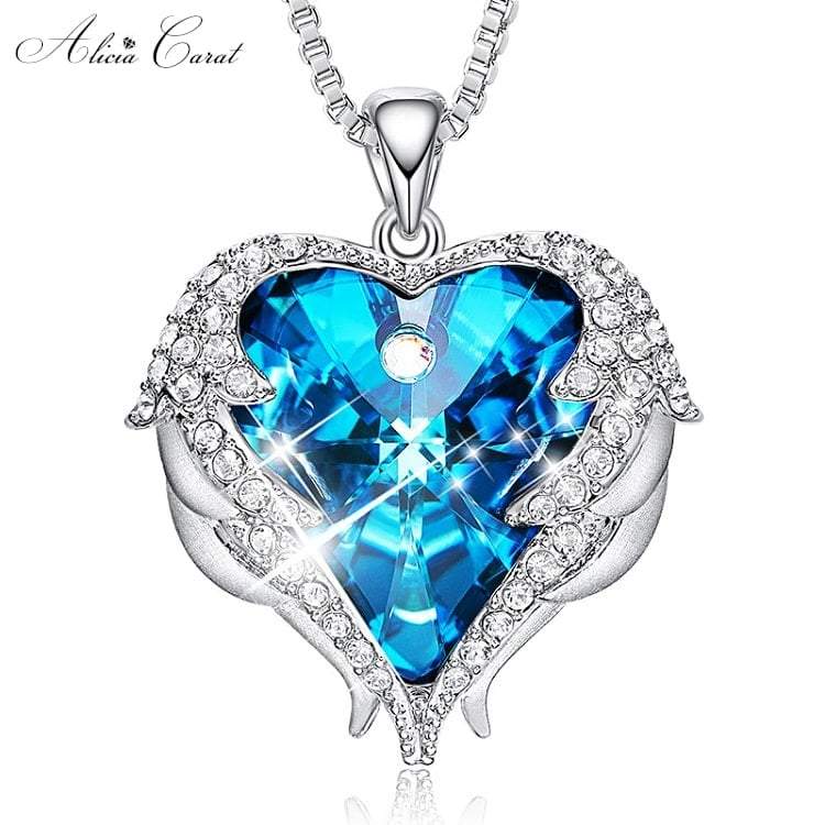 Collier Cœur d'Ange Bleu