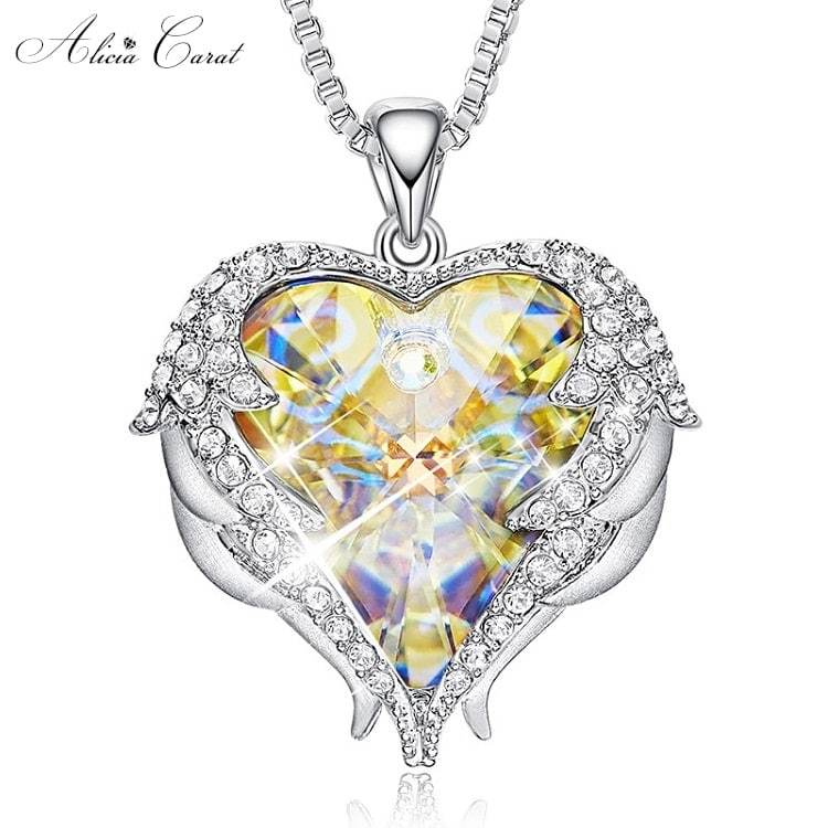 Collier Cœur d&#39;Ange Jaune