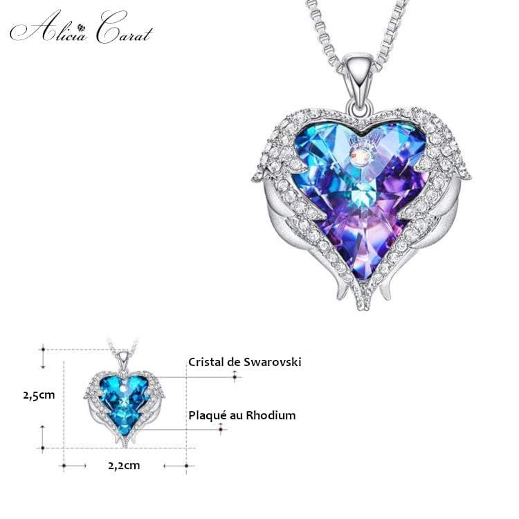 Collier Cœur d&#39;Ange Platine Rhodium