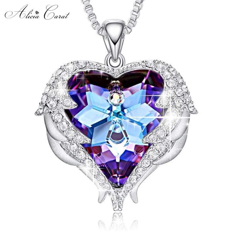 Collier Cœur d&#39;Ange Violet