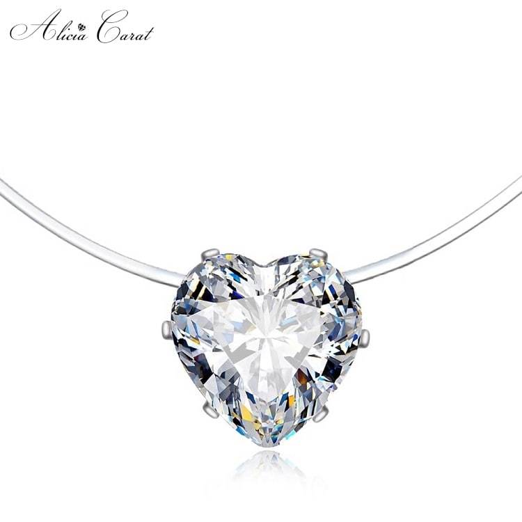 Collier Fil de Pêche Cœur