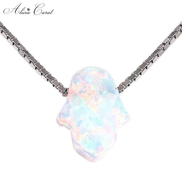 Collier Main de Fatma Blanc