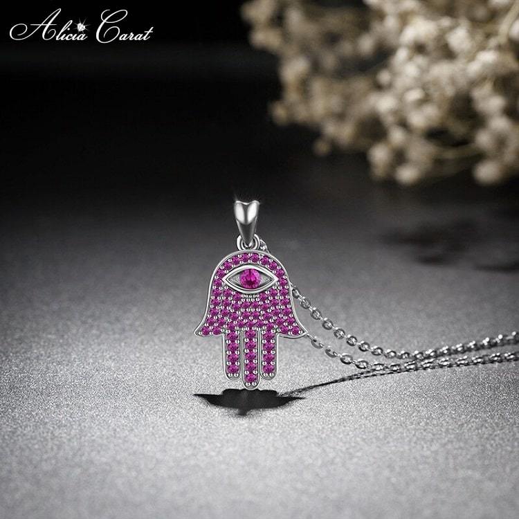 Collier Main de Fatma Rose Argent 925