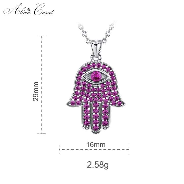 Collier Main de Fatma Rose Argent Massif