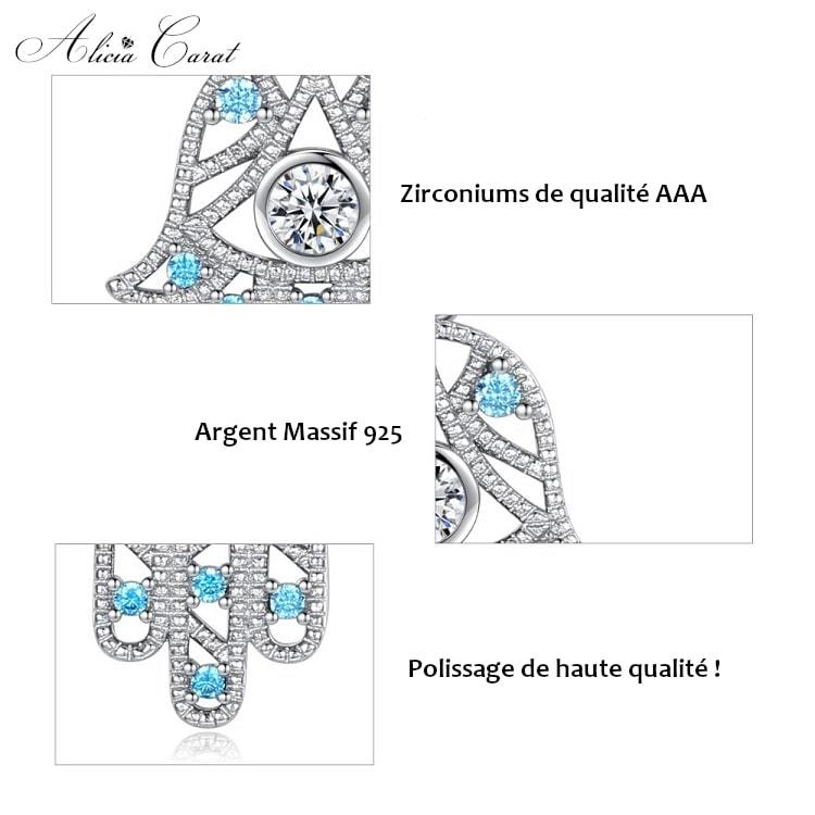 Collier Main de Fatma Turquoise Argent
