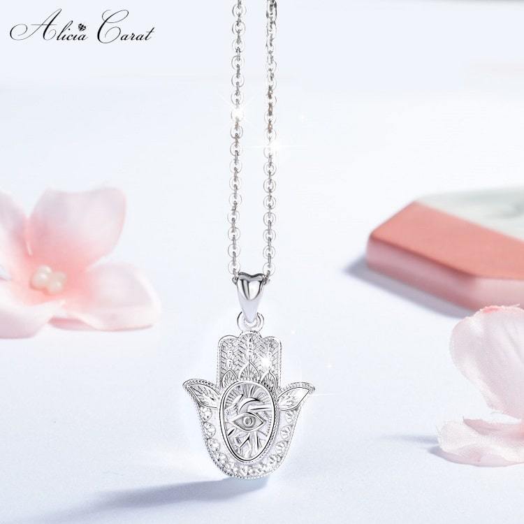 Collier Main de Fatma avec Œil Alicia Carat