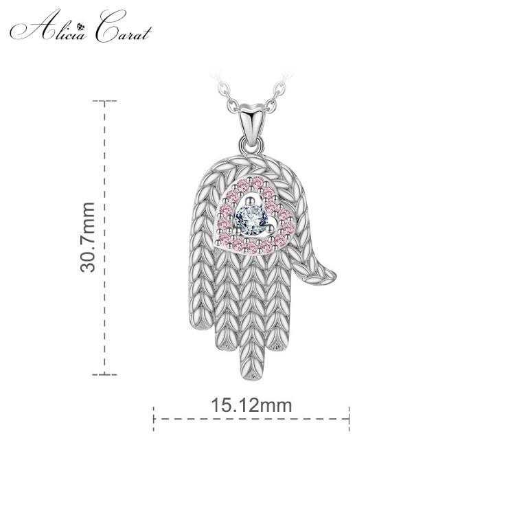 Collier Main de Fatma en Argent Dimensions