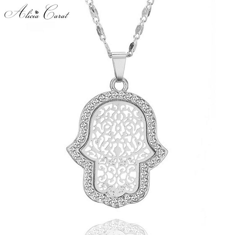 Collier Main de Fatma pas cher Argent