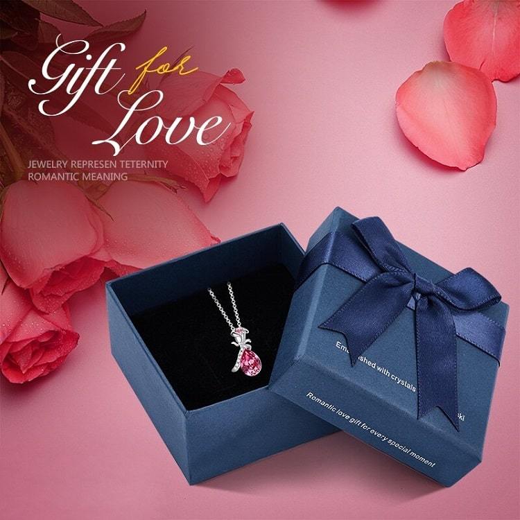 Collier Pendentif Rose Éternelle Cristal Swarovski