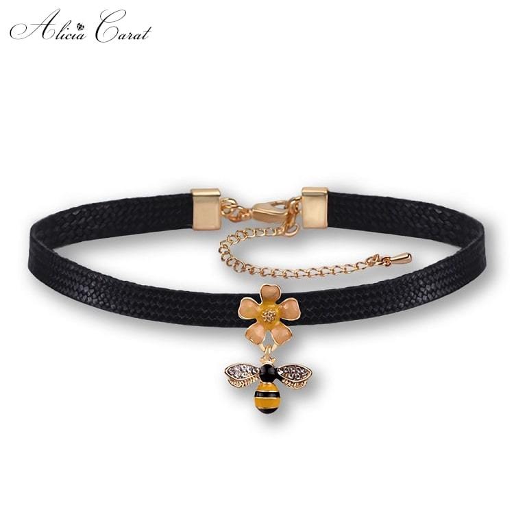Collier Ras de Cou Abeille Fleurie