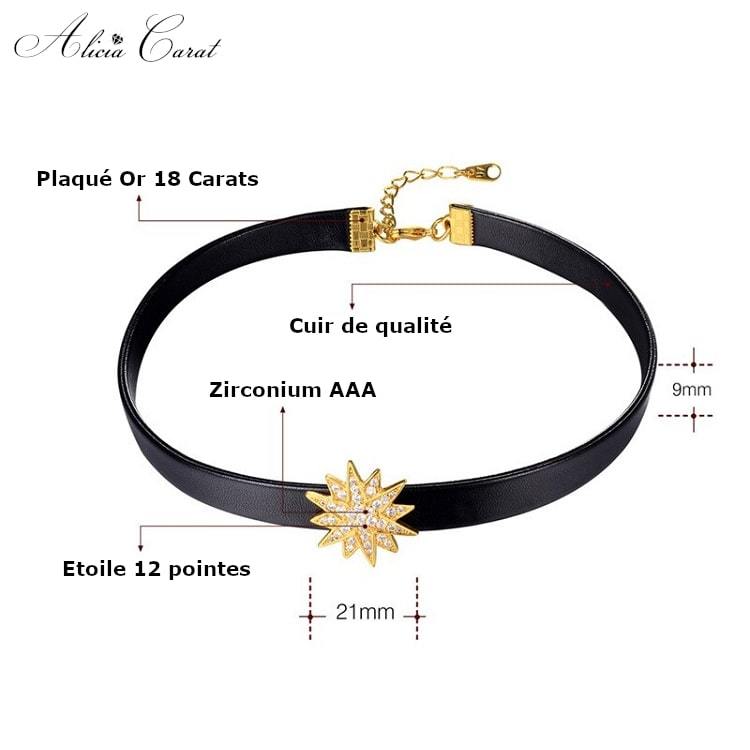 Collier Ras de Cou Plaque Or Dimensions
