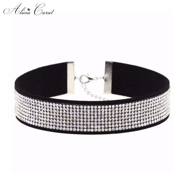 Collier Charm Ras de cou Strass "Ava" | 3 Coloris – Siostra Collection Collier Charm Ras de cou Strass "Ava" | 3 Coloris – Siostra Collection