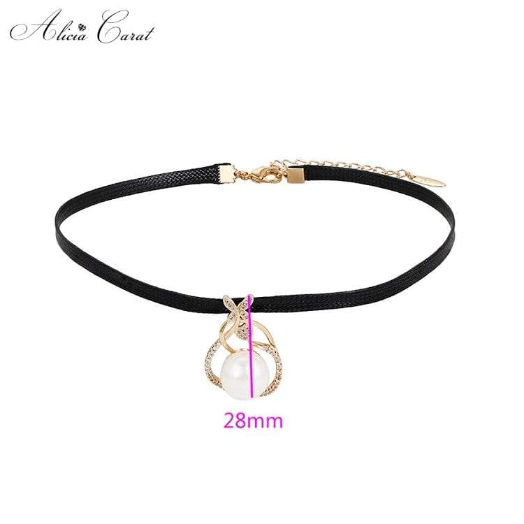 Collier Ras de Cou avec Perle Dimensions