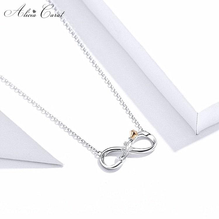 Collier Rose Éternelle Amour Infini Argent 925