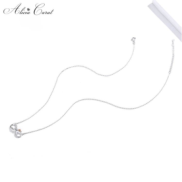 Collier Rose Éternelle Amour Infini Argent