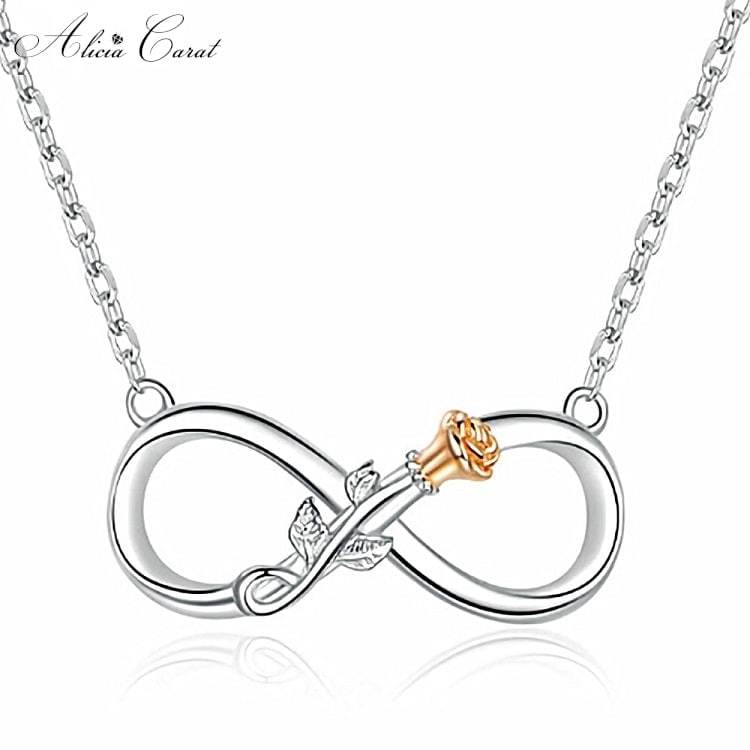 Collier Rose Éternelle Amour Infini