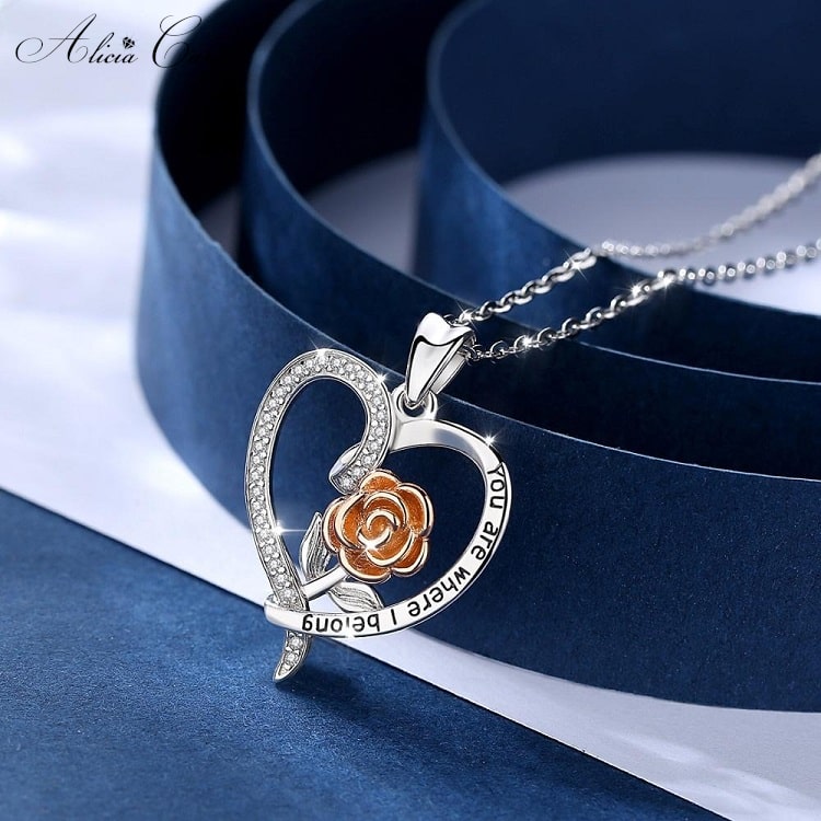 Collier Rose Eternelle Amour
