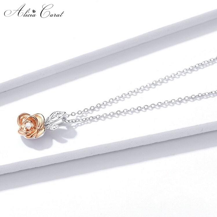 Collier Rose Éternelle Diamant Argent