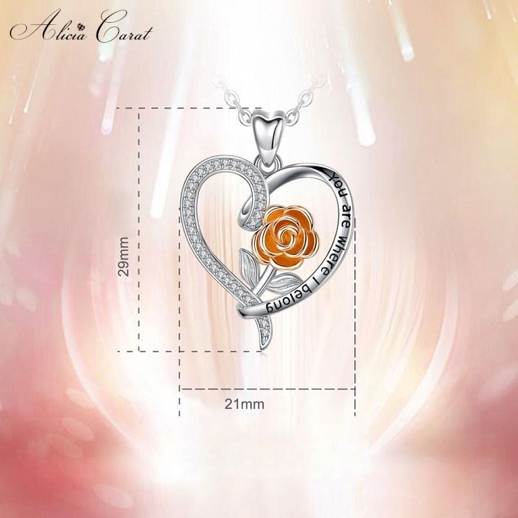 Collier Rose Eternelle Dimensions