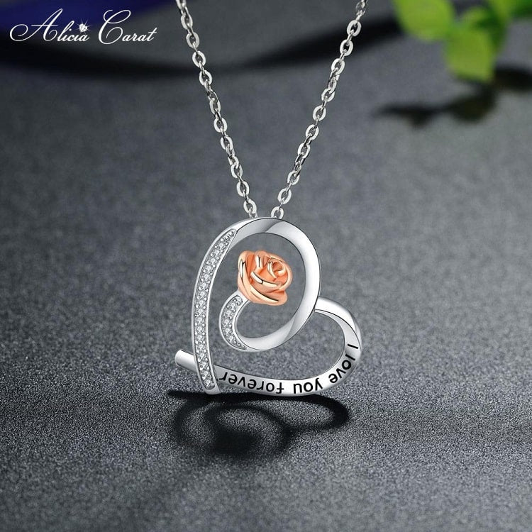 Collier Rose Eternelle Love Argent