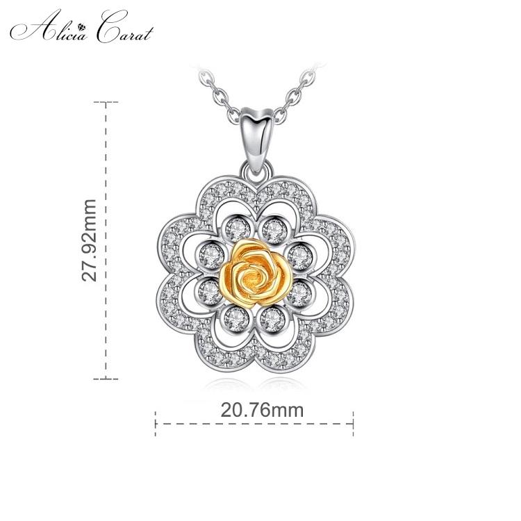 Collier Rose Éternelle Or Argent