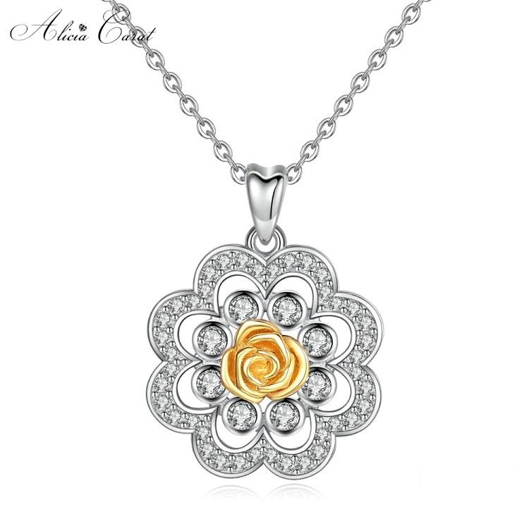 Collier Rose Éternelle Or