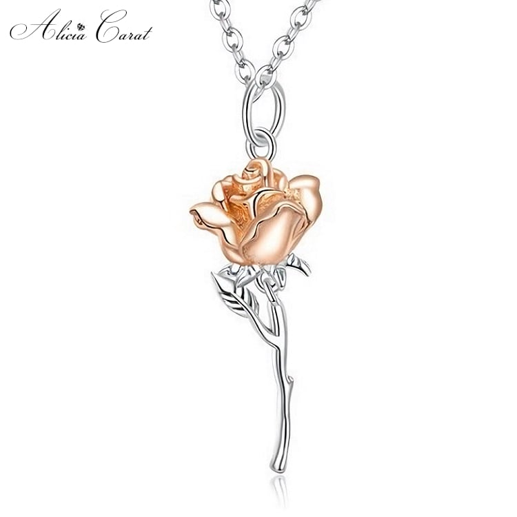 Collier Rose Eternelle Pendentif