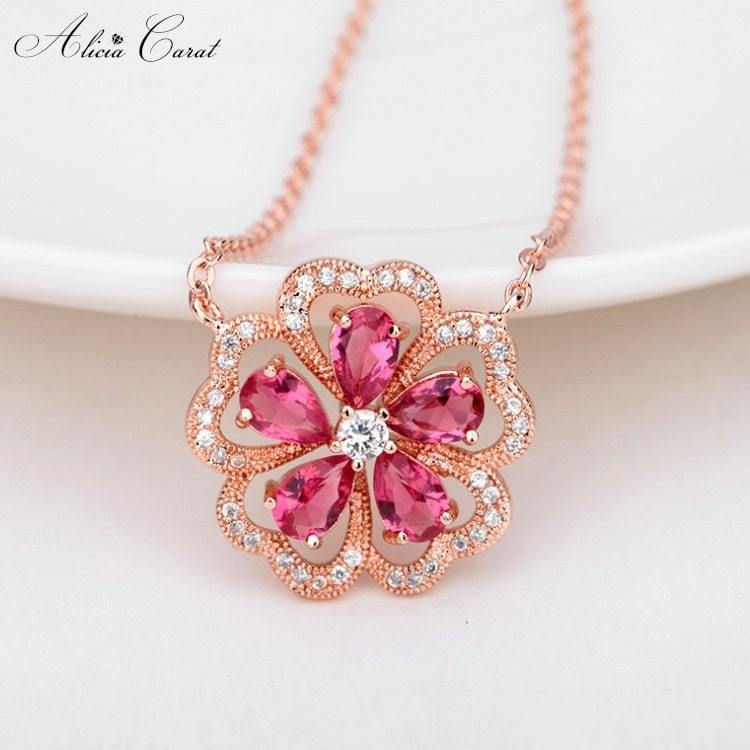Collier Rose Éternelle Pétale Lumineux Alicia Carat