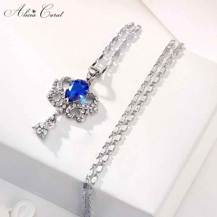 Parure Bijoux Bleu Roi Collier