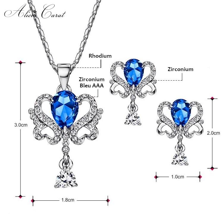 Parure Bijoux Bleu Roi Dimensions