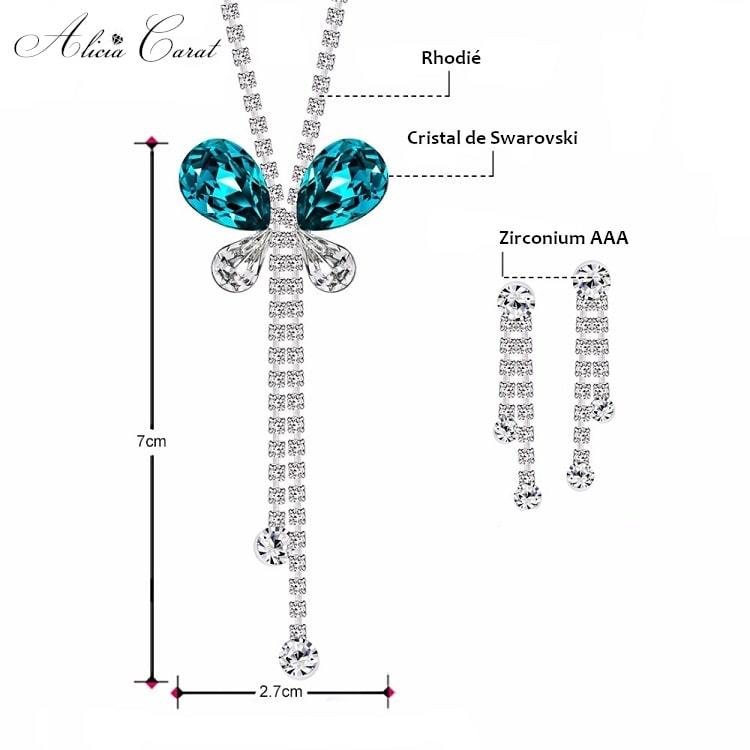 Parure Bijoux Bleu Turquoise Dimensions