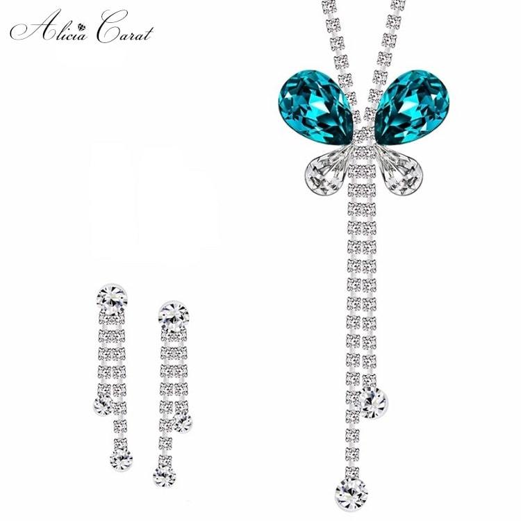 Parure Bijoux Bleu Turquoise