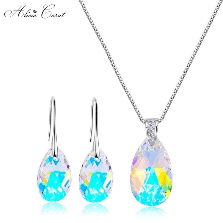 Parure Bijoux Larme Étincelante Aurore Boréale