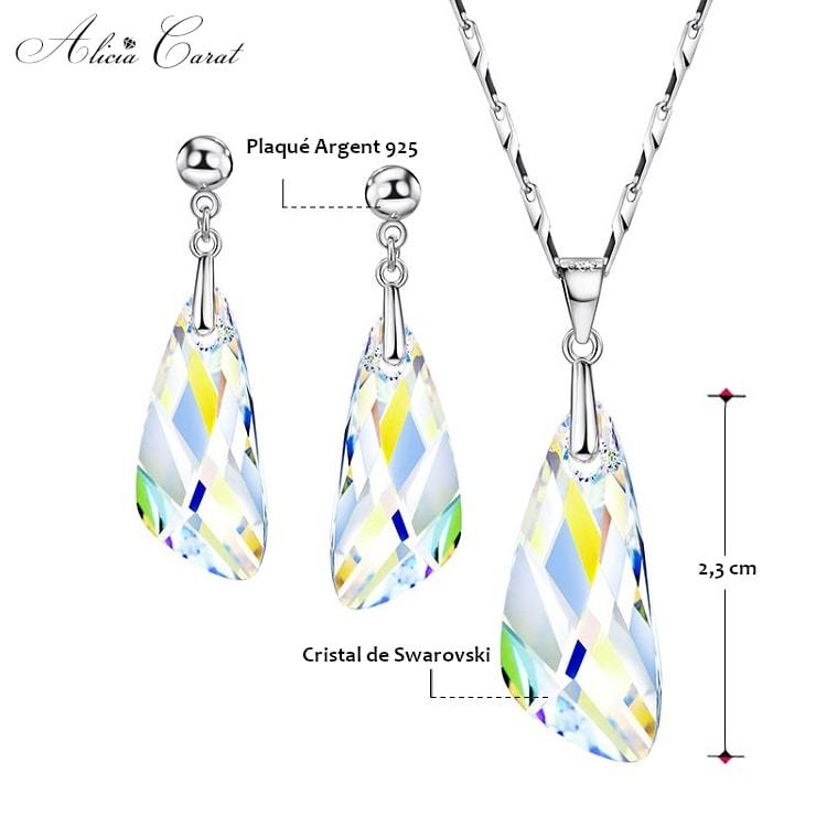 Parure Bijoux Mariage Cristal Swarovski