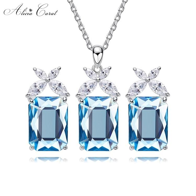 Parure Bijoux Mariage Cristal Swarovski