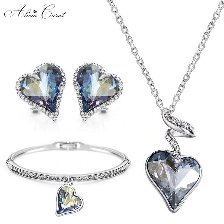 Parure Bijoux Or Blanc