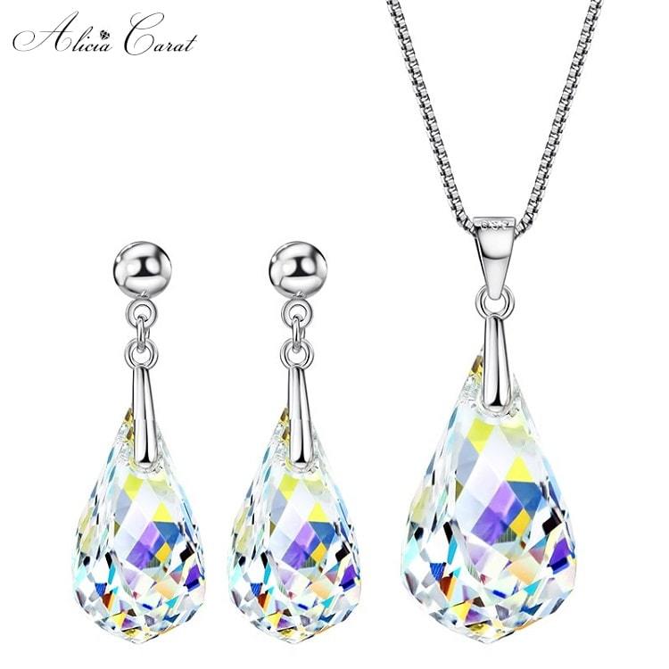 Parure Bijoux Strass Mariage