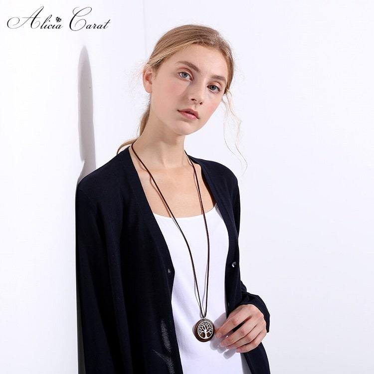 Pendentif Arbre de Vie Bois Alicia Carat