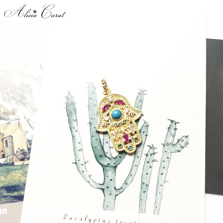 Pendentif Main de Fatma Moderne Alicia Carat