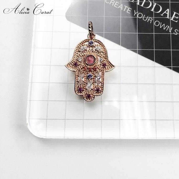 Pendentif avec Main de Fatma Or Rose